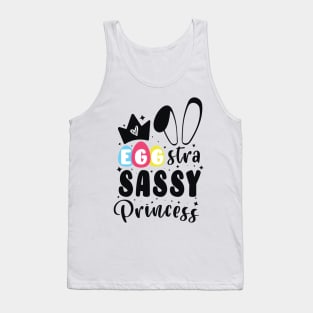 Cute Bunny Ears Princess Crown / Egg-Stra Sassy Colorful Egg Happy Easter Tank Top